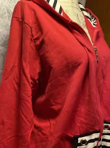 OLEG CASSINI Sport Woman TRACK JACKET Pockets Red &black Full Pockets - Picture 1 of 3