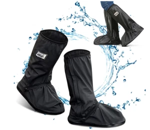 Waterproof Rain Boot Shoe Cover with Reflector, Full-Length Snow Shoe Covers XL - Picture 1 of 8