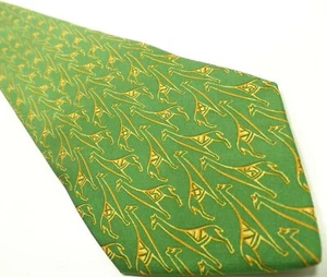 Salvatore Ferragamo Herren Krawatte Grün | Muster mit Giraffenmotiv Made in Italy  - Bild 1 von 10