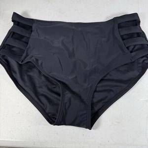 Rellegica Women’s Strappy High Waist Bikini Bottom Full Coverage Swim Briefs NWT - Picture 1 of 11
