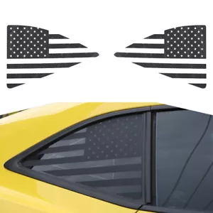 Cuarto de ventana trasero de fibra de carbono bandera de EE. UU. moldura adhesiva para Chevy Camaro 2010-15 - Imagen 1 de 9