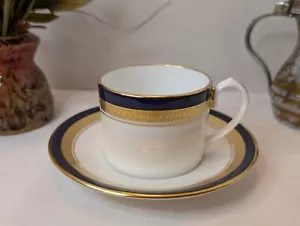 Aynsley Cobalt Royale Bone China Kaffee Tee Tasse & Untertasse Set Made In England - Bild 1 von 11