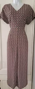 Womens Boden Navy Blue Floral Wide Leg Cullotte Jumpsuit With Pockets 6P New. - Picture 1 of 10