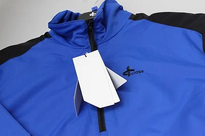 Cross Kurzarm Windbreaker Golf Top Blau Schwarz 1/4 Zip Ausschnitt L, XL, XXL Neu