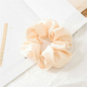 1PC Satin Silk Solid Color Hair Ring Elastic Scrunchie Ponytail Holder Hair Rope