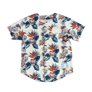 Mitchell & Ness Toronto Raptors Floral Mesh Mens Baseball Jersey Size Medium New - Picture 1 of 8