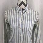 One Step Up Blue White Striped Button Down Shirt Top Blouse Vintage Medium YYY8