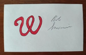 Bob Saverine Autographed 3x5 Index Card 1960s Washington Senators black ink - Picture 1 of 1