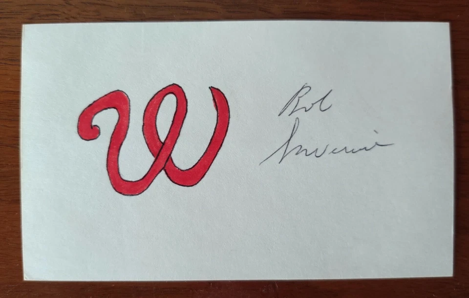 Bob Saverine Autographed 3x5 Index Card 1960s Washington Senators black ink - Image 1 of 1