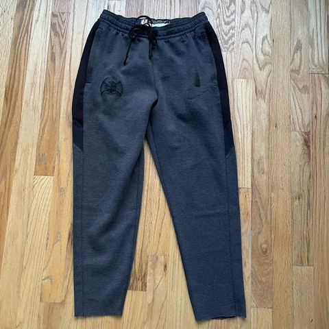 Men's Nike Dri-Fit Denver Nuggets Team Issued Gray Black Warm Up Sweatpants Sz S Cover
