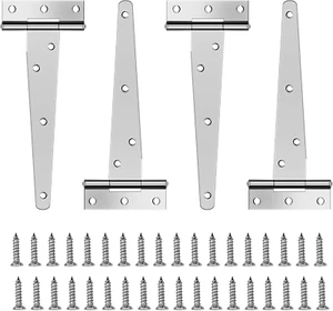 4 Pack T-Hinge, 6 Inch Heavy Duty Door Hinges, Folding Garden Gate, 150mm - Picture 1 of 12