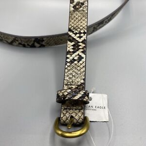 American Eagle S/P Leather Belt Size Small Petite Snakeskin Animal Print NWT