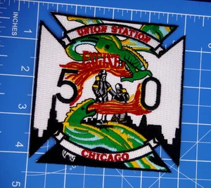 Chicago Illinois Fire Dept Engine 50 patch-Bin A - Picture 1 of 2