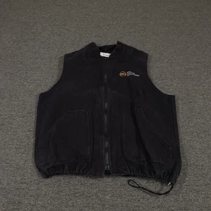 Filson Vest Mens Large Black Cotton Western Development Group Logo USA Made - Picture 1 of 9