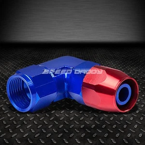 10AN AN10 AN-10 90 DEGREE RED/BLUE ALUMINUM SWIVEL SEAL HOSE END FITTING ADAPTER - Bild 1 von 2
