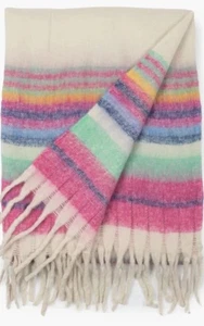 NWT Free People Blanket Stripe 60” x 50” Ultra Soft Striped Throw Cottage Boho - Picture 1 of 6