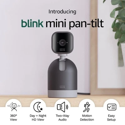 Blink Mini Pan-Tilt Camera | Rotating indoor plug-in pet security Black  - Image 1 of 4