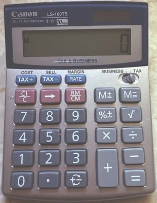Canon Calculator LS-100TS Solar Cell 10-Digit LCD Mini Desktop Business Tax - Image 1 of 3