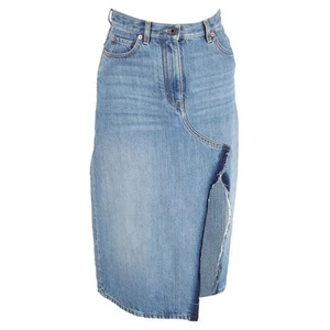 Valentino Side Slit Denim Skirt In Blue Cotton Denim Women Light Blue Size 40 - Picture 1 of 6