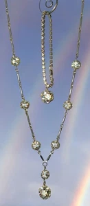 1970's DISCO Balls COLORFUL Sparkling RHINESTONES Necklace Bracelet & Earrings - Picture 1 of 6