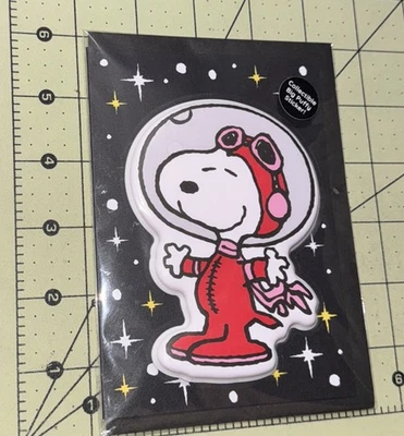 PIPSTICKS PEANUTS Puffy Space Astronaut Sticker Greeting Card NIP - Image 1 of 3