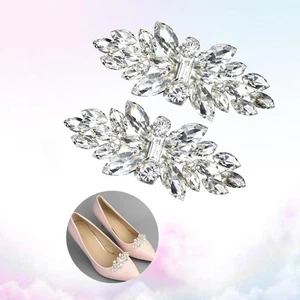 Wedding Shoe Clips Pearl Shoe Embellishments Shoe Buckle Clips Rhinestone - Foto 1 di 12