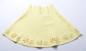 Zara Women's High-Waisted Eyelet Embroidered Knit Mini Skirt AP2 Yellow Large - Picture 1 of 5