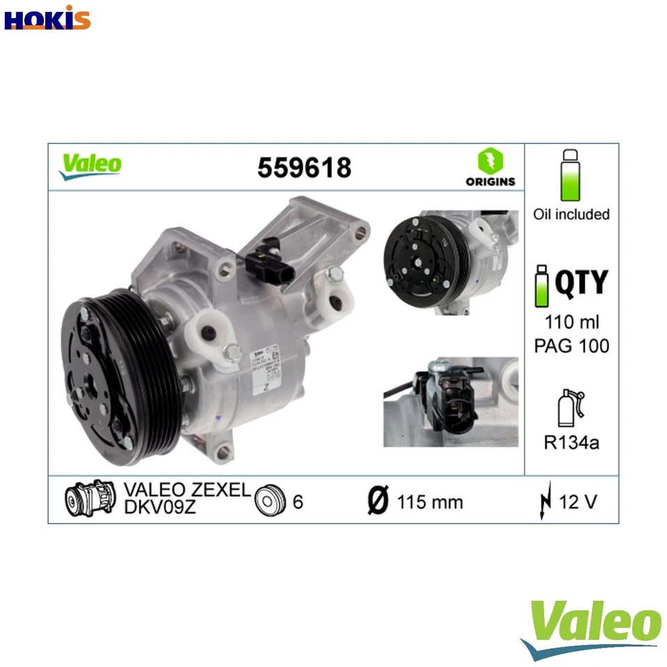 COMPRESSOR AIR CONDITIONING 559618 FOR MAZDA P5Y6/P5X0/P5Y8/P5Y5/P5X2 1.5L 4cyl - Image 1 of 4