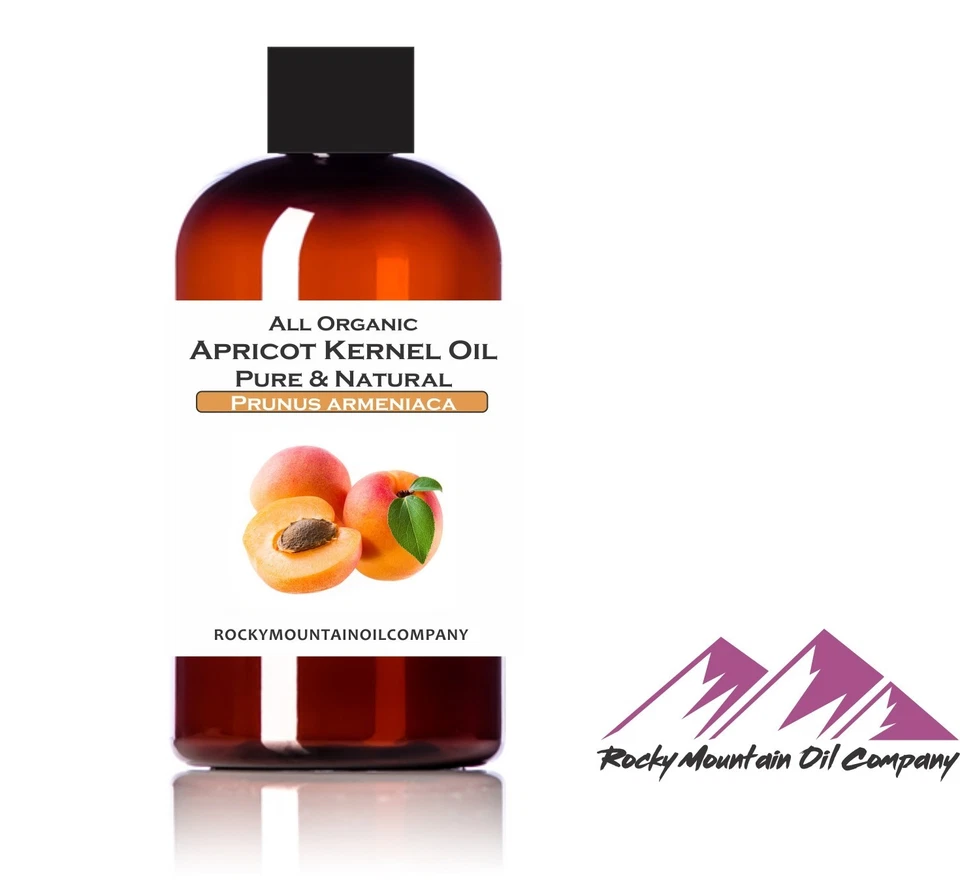 ORGANIC APRICOT KERNEL OIL UNREFINED COLD PRESSED  2 4 8 16 oz GLASS BOTTLE OPT. - Image 1 of 1