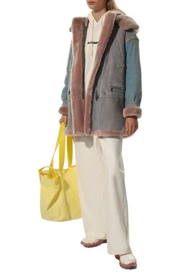 Abrigo de piel de oveja EMPORIO ARMANI talla 40 gris y azul claro vintage mujer Foto 1 de 4