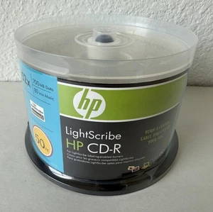 HP Lightscribe CD-R Discs 50 PK 52X 700 MB 80 Min Music NEW SEALED - Photo 1/5