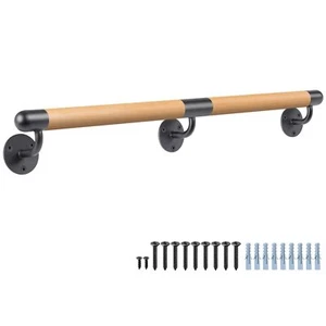 200cm Main Courante en Bois Rampe d'escalier Bois en Hêtre Ronde 3.8cm Poigné... - Imagen 1 de 7