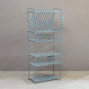 Vintage Indian Blue Painted Purpose Built Storage Rack - Picture 1 of 12