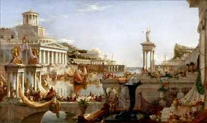 Thomas Cole- Course of Empire Consummation of Empire - 24x36 Oil Painting Poster - Picture 1 of 2
