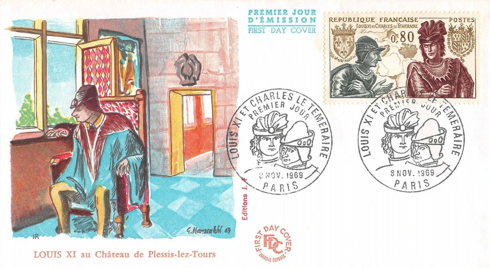Envelope FDC FRANCE Louis XI & Charles The Bold 1969 Paris - Image 1 of 1