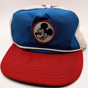 Vintage Snapback Mickey Mouse Walt Disney Productions Hat Cap Patch Rope US Made - Picture 1 of 18