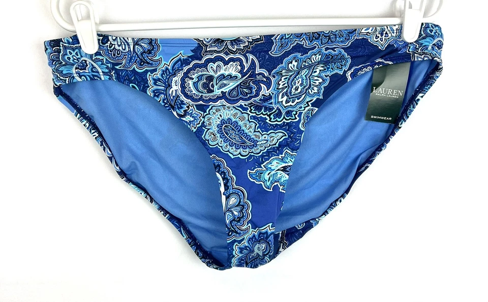 Lauren Ralph Lauren A3966 Women's Bandana Paisley Hipster Bikini Bottom Size 14