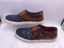Fara-co Mens Brown Leather Round Toe Monk Strap Dress Shoes Size EUR 44