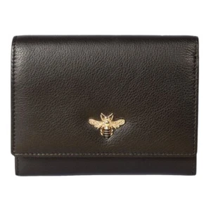 Mala Leather Mason Compact Purse - RFID - Black / Red - BNWT - Picture 1 of 2