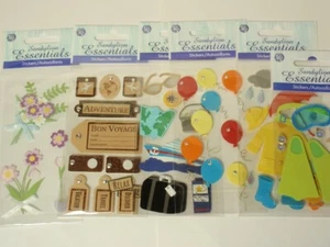 Lotto 6 Confezioni Adesivi Dimensionali Sandylion Essentials: Floreale, Palloncini, Viaggio - Foto 1 di 5