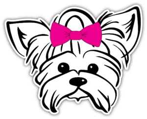 Yorkie Puppie Dog Yorkshire Terrier Vinyl Sticker Decal Car Laptop Window Wall - Picture 1 of 2