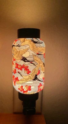 CAL MART GIFTS Oriental Japanese Blue crane Washi wall plug-in Night Light Gift home decor’!!