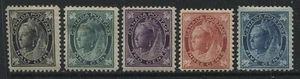Canada QV 1897 1/2 to 5 cents Leafs mint o.g. hinged - Picture 1 of 1