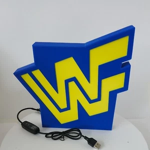 WWF World Wrestling 3D printed Lightbox| 1995 Logo Wrestling display lightbox - Picture 1 of 3