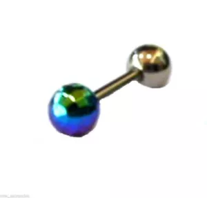 Knorpel/Tragus Ohr Disco UV dreifarbig 4 mm 16 Stärke 1/4" Stahl * - Bild 1 von 3