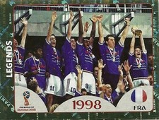 2018 Panini Fifa World Cup 1998 France Legends Sticker from pack #678 FOIL