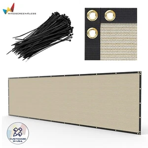 4/5/6/8 Fuß Zaun Sichtschutz Garten Hof Windschutz Netz Schatten Abdeckung Beige - Bild 1 von 8