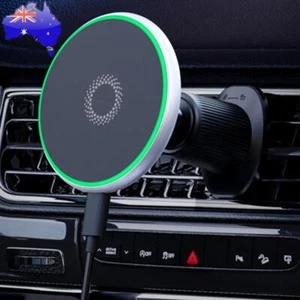 Magnetic Air Vent Phone Bracket Silver Phone Mount Holder for iPhone 12 13 14 15 - Picture 1 of 11
