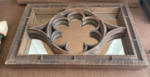 Vintage Cast Faux Wood Accent Wall Mirror Realistic - Picture 1 of 7