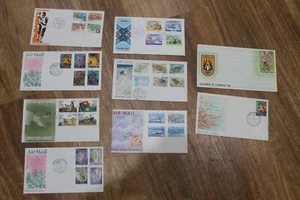 1982-86 PAPUA NEW GUINEA PNG COVERS FDC x9 CORALS,TURTLES,COMM GAMES, AIR MAIL - Picture 1 of 1
